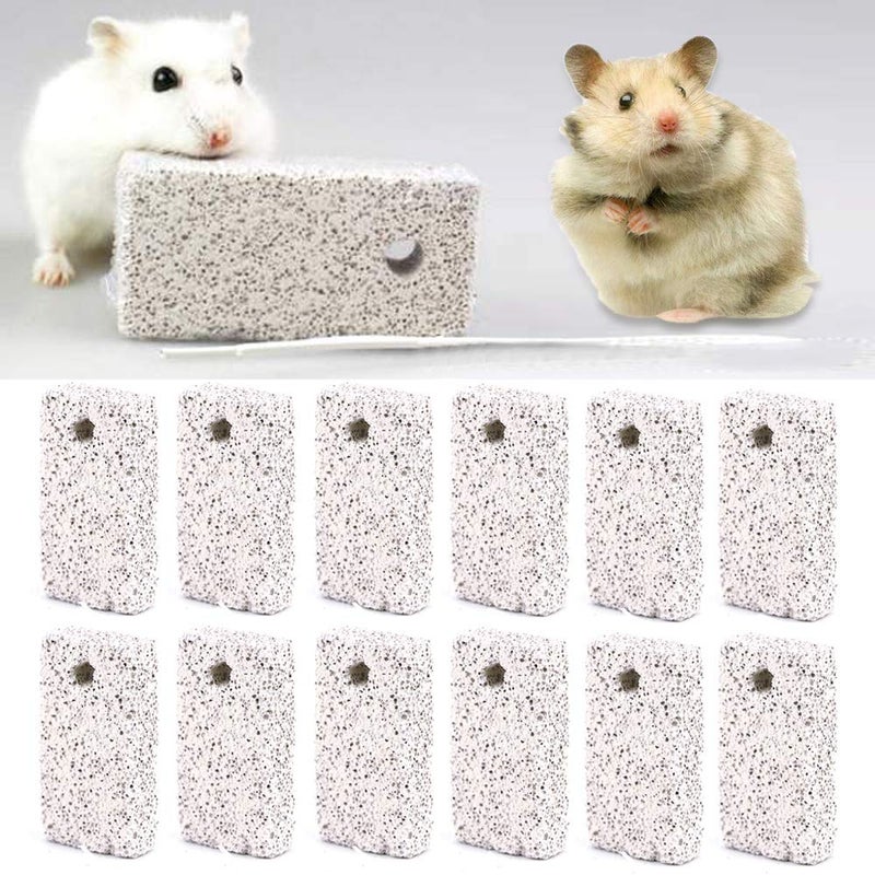 Newbested 20 Pcs Small Animal Pet Lava Bites Chews Toy Teeth Grinding Block Mineral Calcium Stone for Hamsters Parrot Chinchillas Rabbits - Image 5